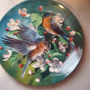 The Bluebird Deco Plate 1986 Vintage.knowles Bradford Exchange.